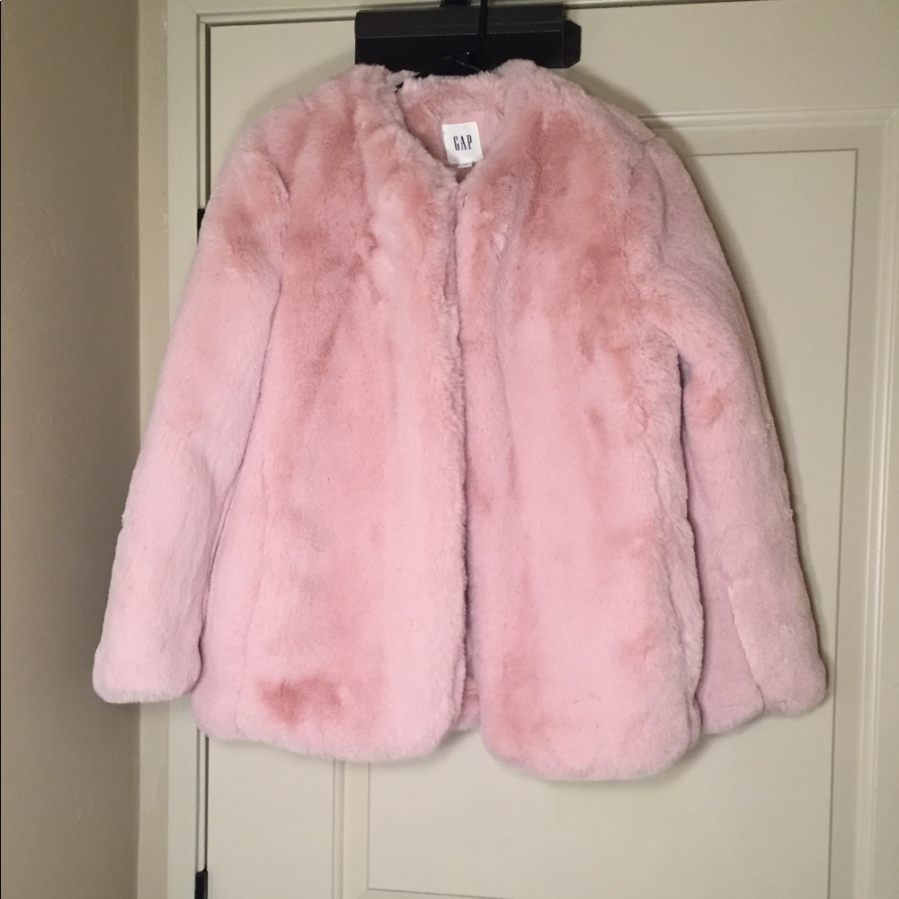 NWT Gap blush pink fur coat